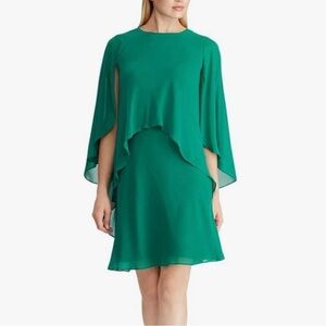 Ralph Lauren Asymmetrical Green Dress